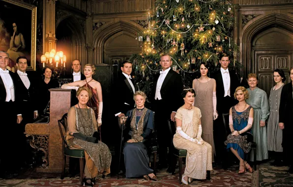 Картинка Рождество, сериал, актеры, персонажи, Аббатство Даунтон, Downton Abbey