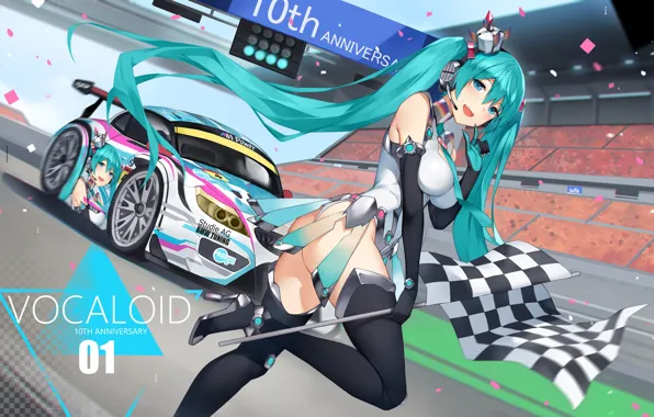 Девушка, аниме, арт, vocaloid, hatsune miku