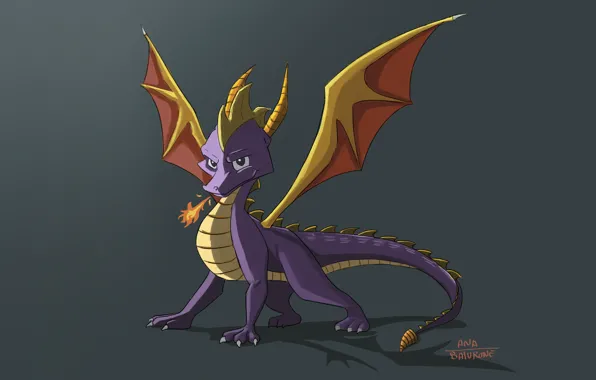Минимализм, Дракон, Игра, Fantasy, Арт, Creatures, Game Art, Spyro