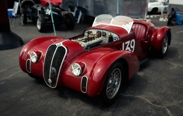 Картинка Red, Sportcar, 1939, Spider Corsa, Alfa Romeo 6C 2500 SS