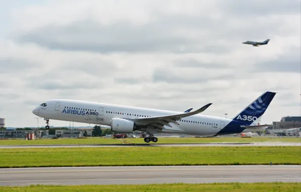 Картинка полет, аэропорт, первый, самолета, 14 июня 2013года, фото обоя, Тулуза, Airbus A350 XWB MSN1 F-WXWB