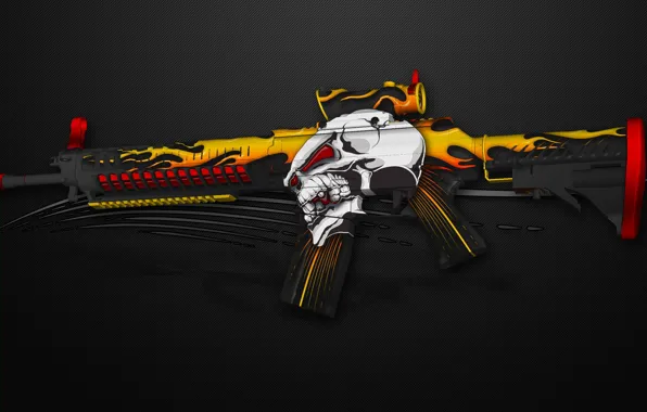 Пламя, череп, раскрас, workshop, cs go, custom paint job, sg553, sg 553