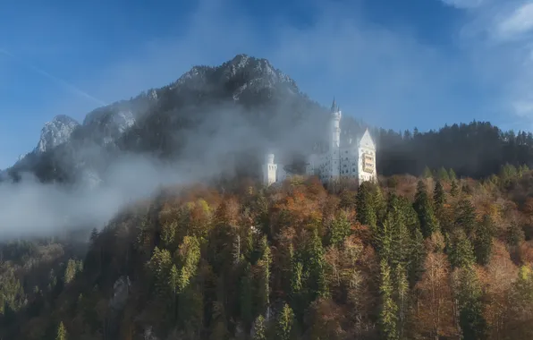Горы, Деревья, Замок, Дымка, Шимаковский Юрий