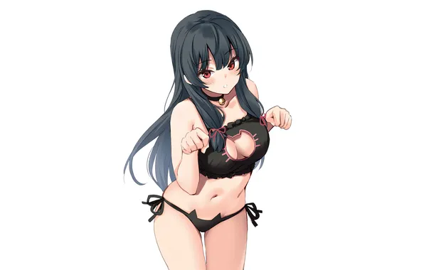 Girl, sexy, lingerie, pantsu, bra, cleavage, panties, long hair