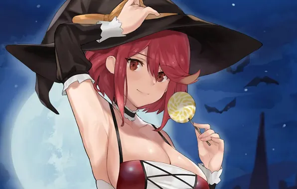 Girl, sexy, cleavage, blouse, brown eyes, boobs, anime, beautiful