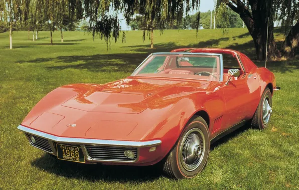 Картинка авто, Corvette, Chevrolet, спорткар, шевроле, Coupe, корвет, 1968