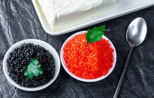 Масло, икра, икра красная, икра чёрная