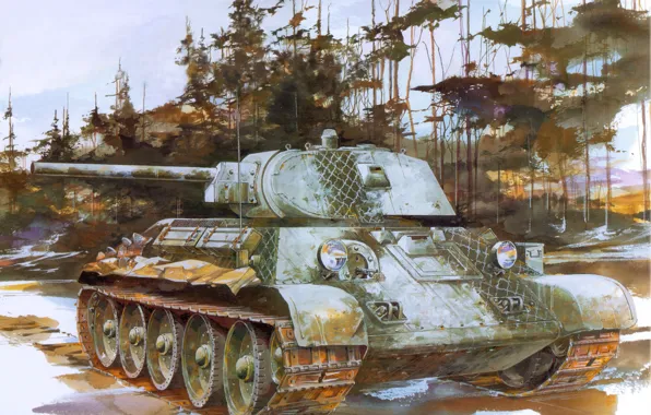 Картинка рисунок, арт, T - 34