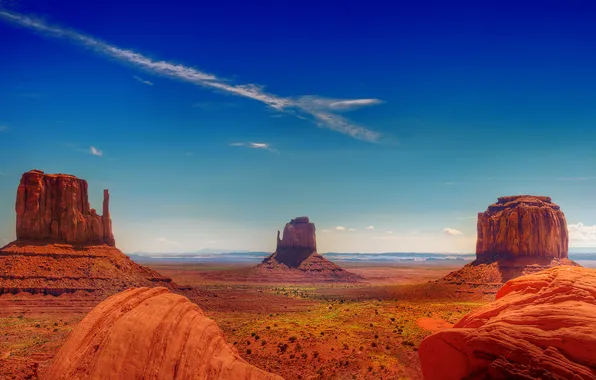Картинка небо, скалы, США, штат Юта, Долина монументов