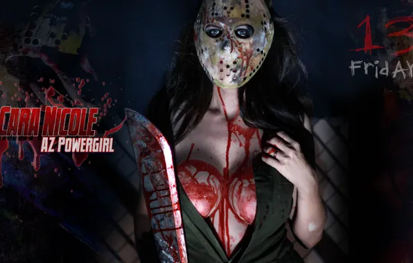 Девушка, girl, пятница 13, jason, убийца, косплей, cosplay, killer