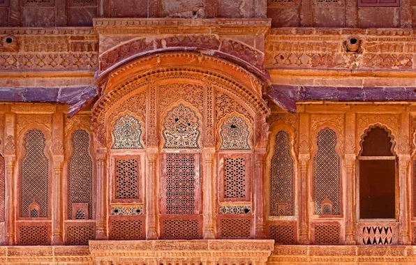 Картинка Индия, крепость, фасад, Мехрангарх, Джодхпур