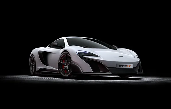 McLaren, белая, макларен, 2015, 675LT