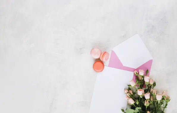 Розы, букет, Roses, bouquet, Macaroons, бутоны роз