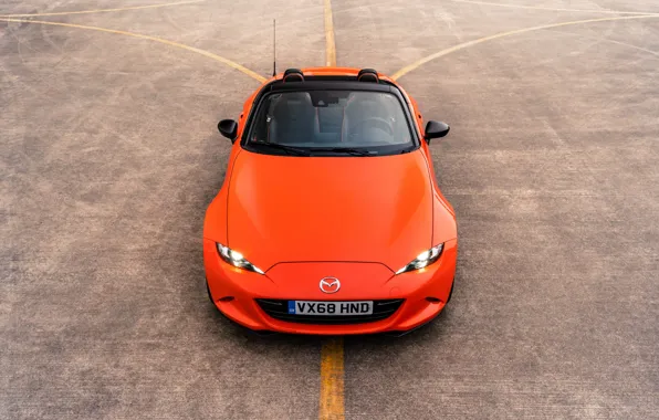 Оранжевый, капот, сверху, Mazda, родстер, MX-5, 30th Anniversary Edition, 2019
