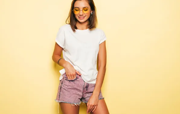 Girl, woman, young, camera, beautiful, looking, trendy