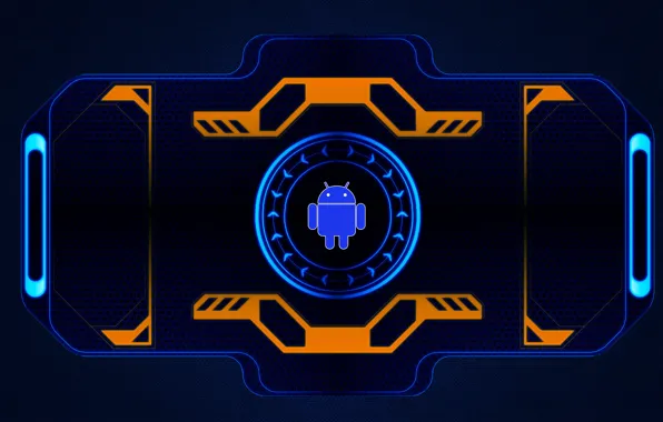 Андроид, android, orange, neon