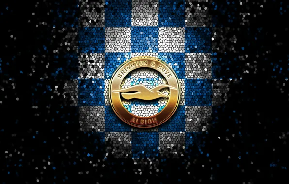 Wallpaper, sport, logo, football, glitter, checkered, Brighton & Hove Albion