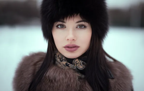 Картинка зима, взгляд, Девушка, Андрей Фирсов