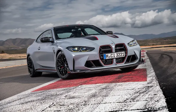 BMW, Front, Grey, Side, Track, 2022, G82, M4 CSL