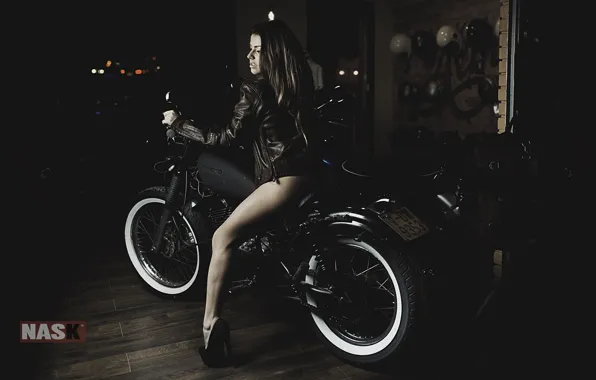 Картинка Девушка, мотоцикл, girl, woman