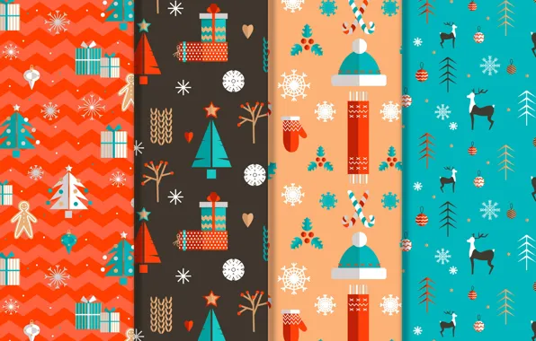 Зима, Новый год, christmas, design, pattern, декор, collection, flat