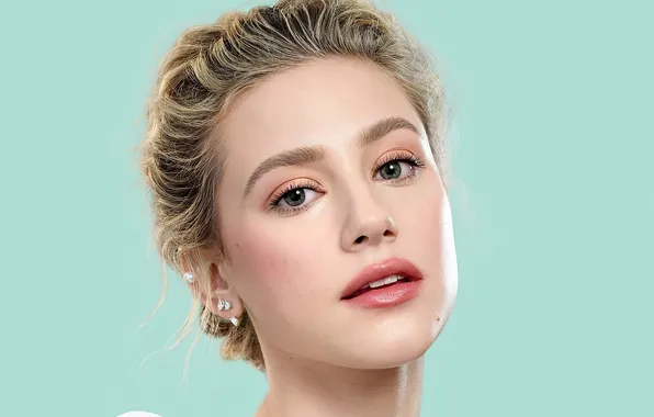 Картинка взгляд, девушка, лицо, фон, актриса, губы, красивая, Lili Reinhart