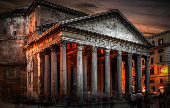 Hdr, Рим, Италия, Пантеон, pantheon