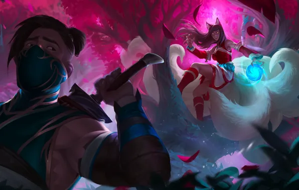 Fantasy, League of Legends, Ahri, Fanart, Game Art, Legends of Runeterra, Splash art, Gabriel Scavariello