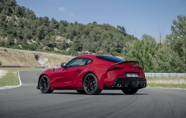 Купе, Toyota, Supra, sport car, спортивный автомобиль, задний привод, Toyota GR, красный кузов