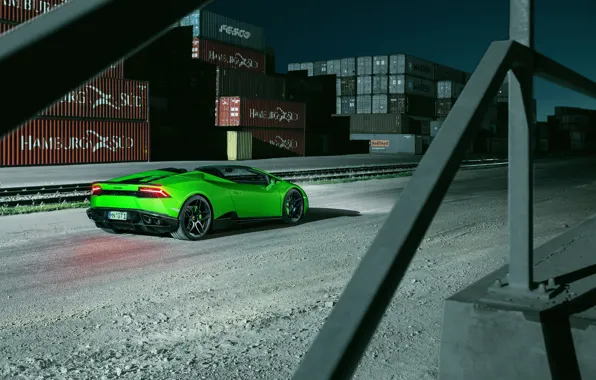 Картинка car, авто, зеленый, обои, Lamborghini, Spyder, wallpapers, задок
