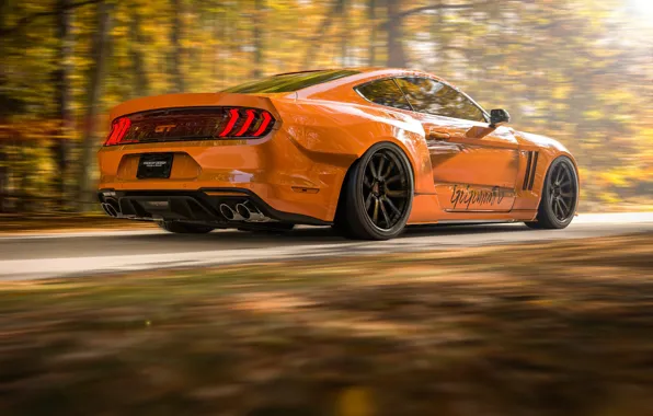 Mustang, Авто, Машина, Оранжевый, Движение, Ford Mustang, Рендеринг, Transport & Vehicles