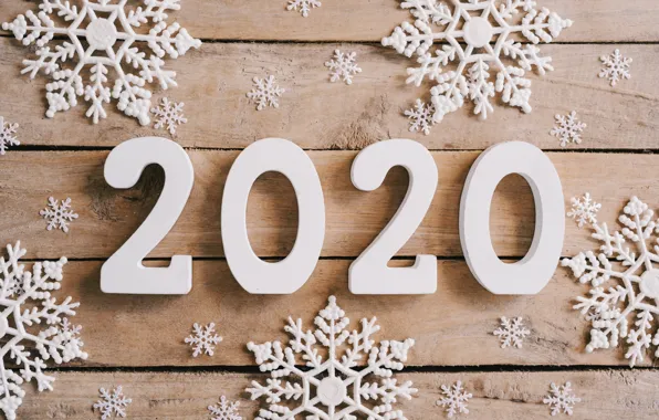 Картинка снежинки, Новый Год, new year, wood, snowflakes, 2020, hqappy