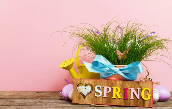 Яйца, весна, Пасха, grass, happy, wood, spring, Easter