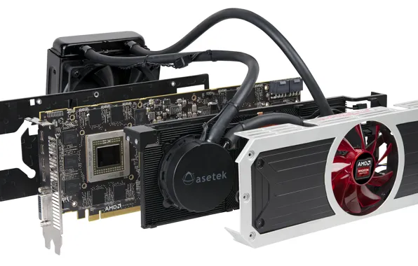 Video card, cooling water
