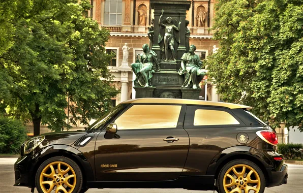 Машина, дизайн, gold, MINI, Cooper S, Paceman, By Roberto Cavalli
