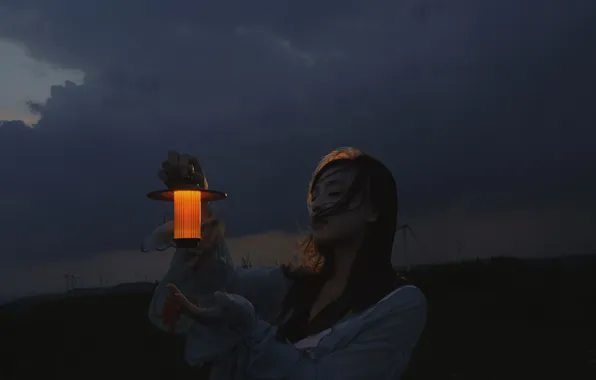 Dark, Beautiful, Asian, Model, Night, Woman, Evening, Cloud