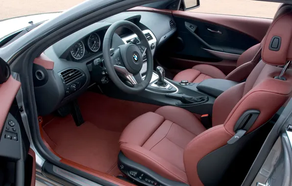 BMW, руль, салон, 6-series