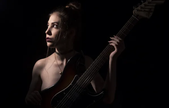 Картинка девушка, гитара, Emilie Grungie