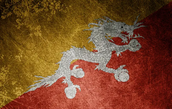 Картинка дракон, флаг, Бутан