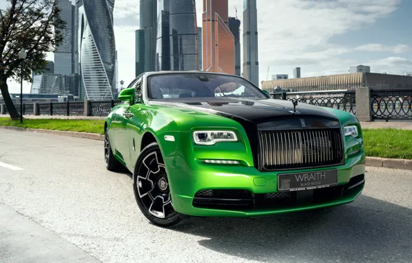 Green, Москва, rolls royce, Россия, Russia, Moscow, wraith, 2019