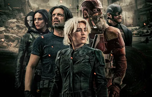 Ольга Куриленко, Olga Kurylenko, постер, персонажи, комикс, MARVEL, Sebastian Stan, Hannah John-Kamen
