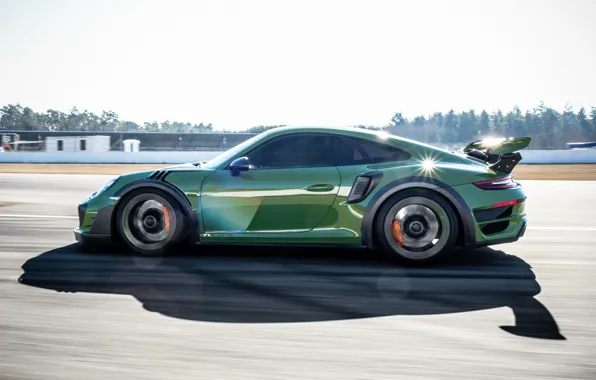 Скорость, 911, Porsche, вид сбоку, Turbo S, TechArt, 2019, GT Street RS
