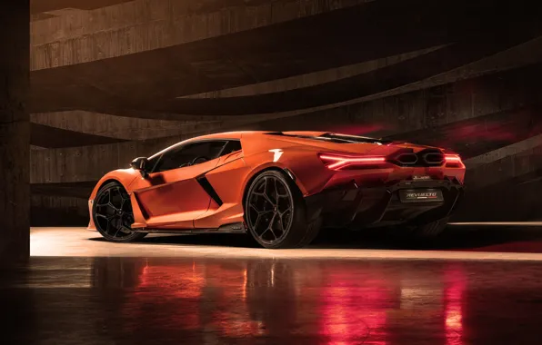 Картинка Lamborghini, суперкар, supercar, hybrid, lambo, new, задок, ламборгини