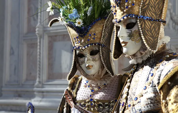 Картинка украшения, цветы, маска, костюм, Венеция, карнавал