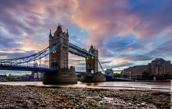 Картинка мост, город, река, Лондон