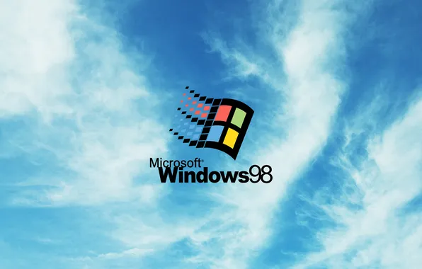 Облака, логотип, Microsoft, Microsoft Windows, Windows 98, виндовс 98, Винда
