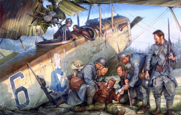 Картинка самолет, солдаты, военные, by John D. Shaw, Highest Possible Courage, раненый