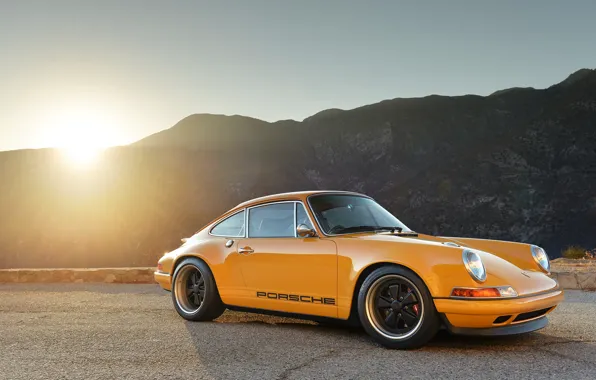 Porsche, vintage, cars, Porsche 911, retro, orange
