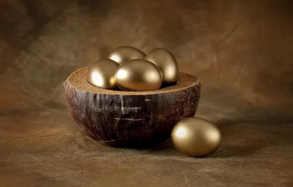 Яйца, Пасха, golden, Easter, eggs