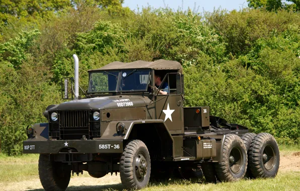 Картинка автомобиль, американский, военный, Semi Tractor, 5-ти тонный, M52